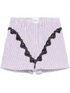 Attico Mini Striped Short Pants For Women In White