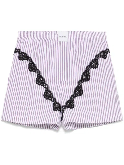 ATTICO STRIPED POPLIN SHORTS