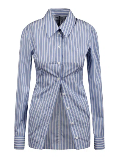 Attico Striped Shirt In Blue
