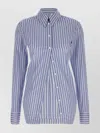 Attico Striped Shirt With Cuffed Long Sleeves In Multi