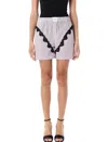 Attico Mini Striped Short Pants For Women In White Purple