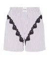Attico Mini Striped Short Pants For Women In Purple