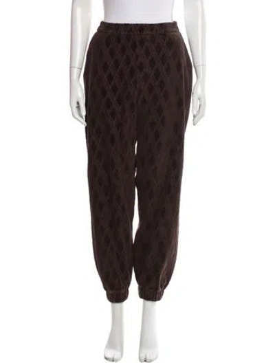 Pre-owned Attico Striped Skinny Leg Pants In Brown