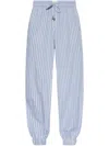 Shop Attico Striped Trousers In Blue