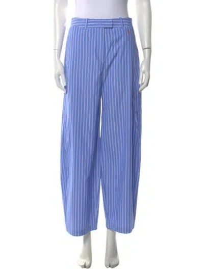 Pre-owned Attico Striped Wide Leg Pants In Blue