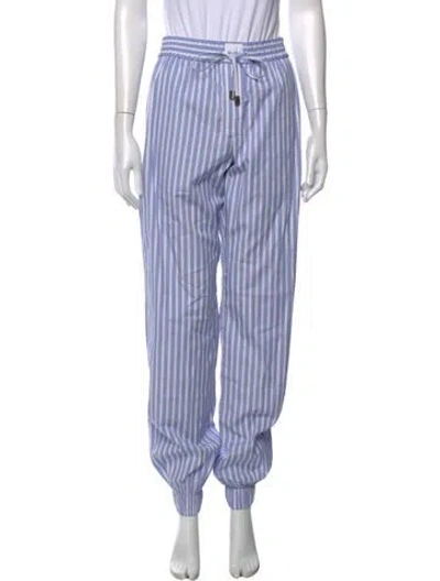 Pre-owned Attico Striped Wide Leg Pants In Blue