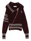 Attico Cardigan Burgundy In Burgundy