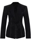 Attico Structured Black Wool Blazer In Black