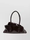 Attico La Passeggiata Small Leather Shoulder Bag In Black