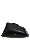 Attico Structured Nappa Leather Clutch With Magnetic Closure In Black