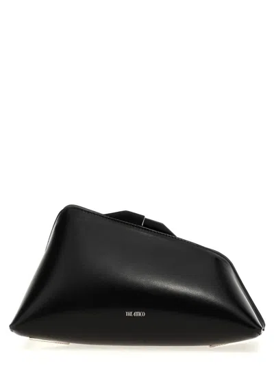 Attico Structured Nappa Leather Clutch With Magnetic Closure In Black