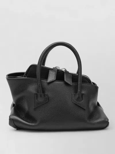 Attico Structured Tote Bag Metal Hardware Top Handles In Purple