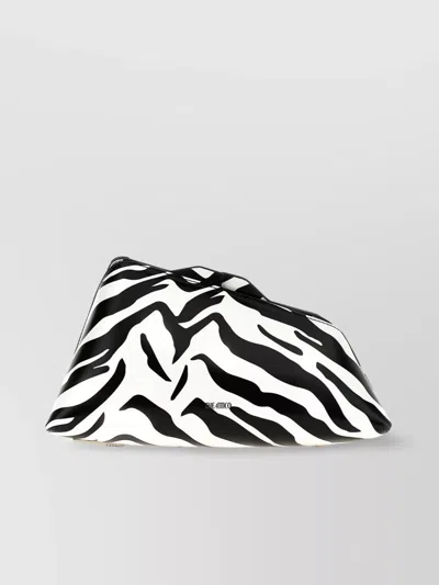 Attico Structured Zebra Top Handle Clutch