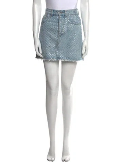 Pre-owned Attico Studded Accents Mini Skirt In Blue