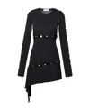 Attico Studded Asymmetric Convertible Dress In Black