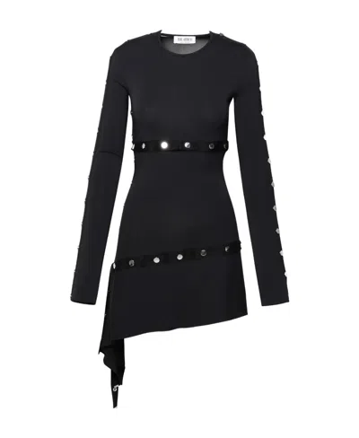 ATTICO THE ATTICO STUD EMBELLISHED ASYMMETRIC DRESS