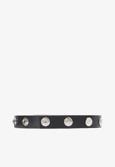 Attico Studded Leather Belt In Black
