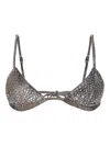 Attico Studded Triangle Bra In Gray