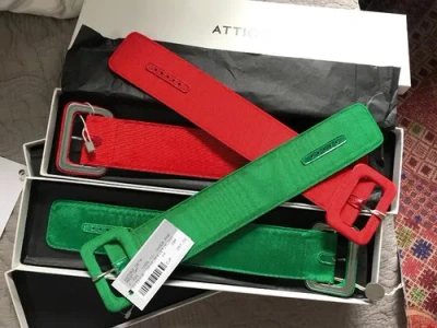 Pre-owned Attico Stunning •••$289  Grosgrain Leather Ankle Cuffs Avail. In 2 Colors••• In Red