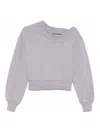 Attico One-shoulder Cropped Sweatshirt With Open Back In Gray