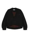 Attico Sweatshirt With Faded Effect In Black