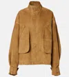 Attico Suede Bomber Jacket In Gold