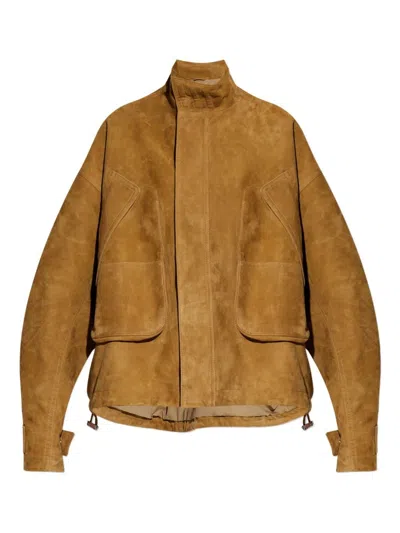 Attico Suede Bomber Jacket In Brown