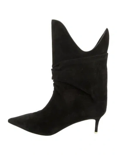 Pre-owned Attico Suede Boots In Black