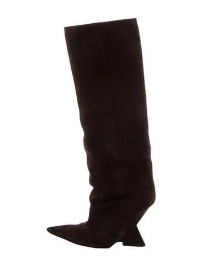 Pre-owned Attico Suede Boots In Brown