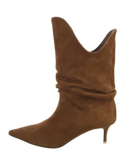 Pre-owned Attico Suede Boots In Brown
