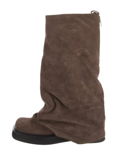 Pre-owned Attico Suede Boots In Brown