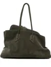 Attico Suede Cross Body Bag In Gray