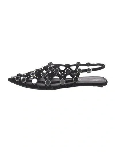 Pre-owned Attico Suede Flats In Black