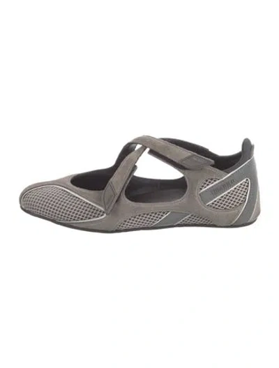 Pre-owned Attico Suede Flats In Grey