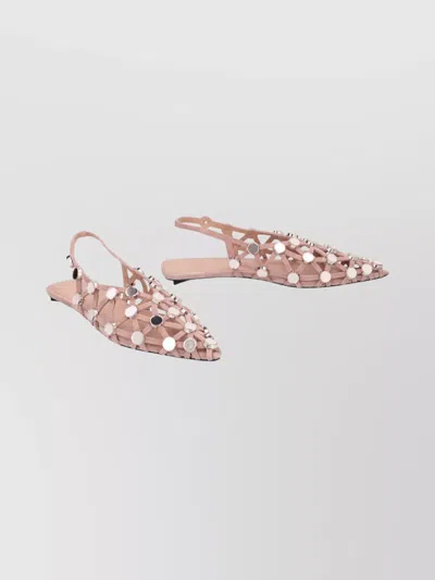 ATTICO SUEDE FLATS WITH OPEN DESIGN AND STUDS