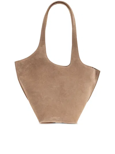 Attico Suede La Scoop Medium Silhouette Tote Bag In Brown