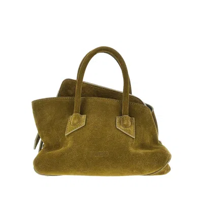 Attico Suede Leather Mini 'la Passeggiata' Bag In Green