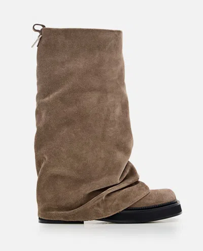 ATTICO SUEDE ROBIN COMBAT BOOTS