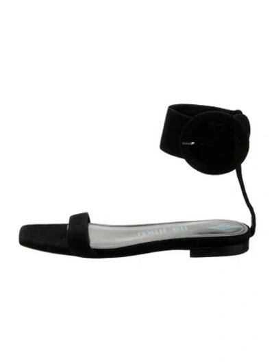 Pre-owned Attico Suede Sandals In Black