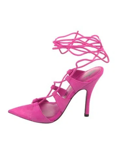 Pre-owned Attico Suede Sandals In Pink