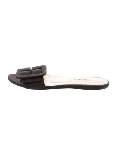 Pre-owned Attico Suede Slides In Black