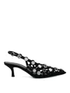 Attico The Grid Pumps With 50mm Back Strap In Black