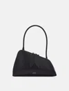 Attico Sunrise Leather Shoulder Bag In Black