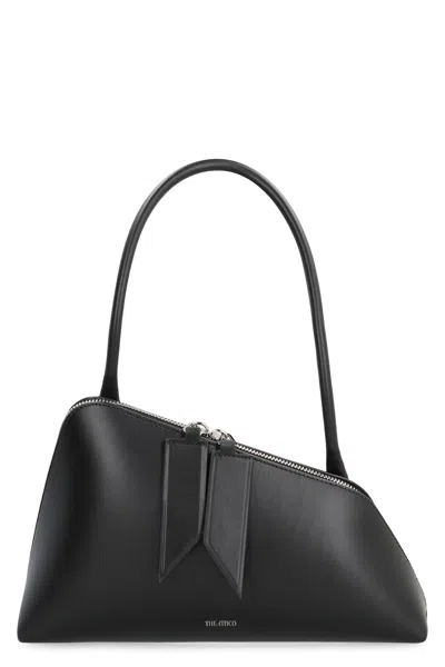 Attico Sunrise Leather Shoulder Bag In Black
