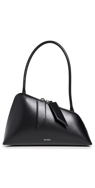 Attico Leather Sunrise Shoulder Bag In Black