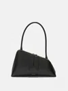 Attico Sunrise Leather Shoulder Bag In Black