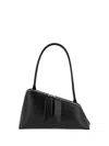 Attico Sunrise Leather Shoulder Bag In Black