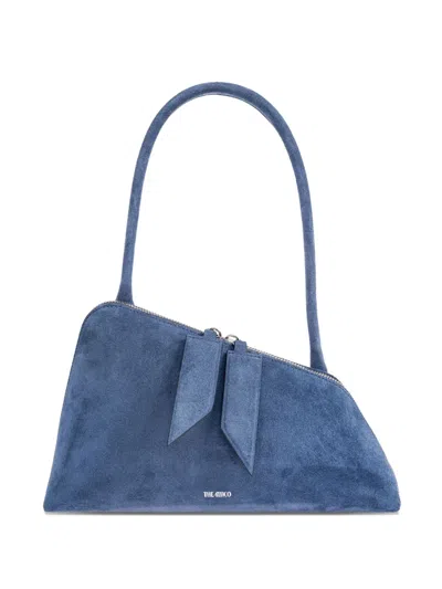 Attico Sunrise Zip Suede Tote Bag In Blue