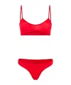 Attico Suspender Bikini Set In Red