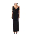Attico Suspender Deep V Dress In Black
